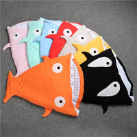 HKM-323347 Cozy Shark Newborn Sleeping Bag with Long Zipper for Easy Access