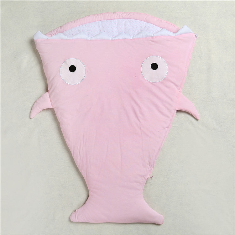 HKM-323347 Cozy Shark Newborn Sleeping Bag with Long Zipper for Easy Access