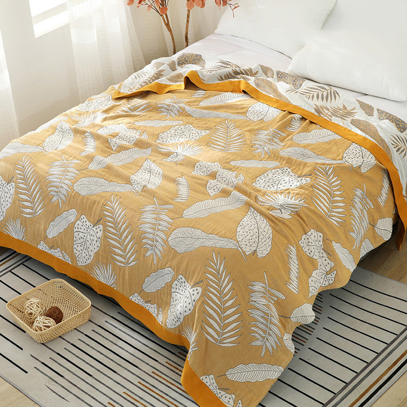 HKM-323347 Five-Layer Cotton Gauze Floral Blanket in Multiple Sizes