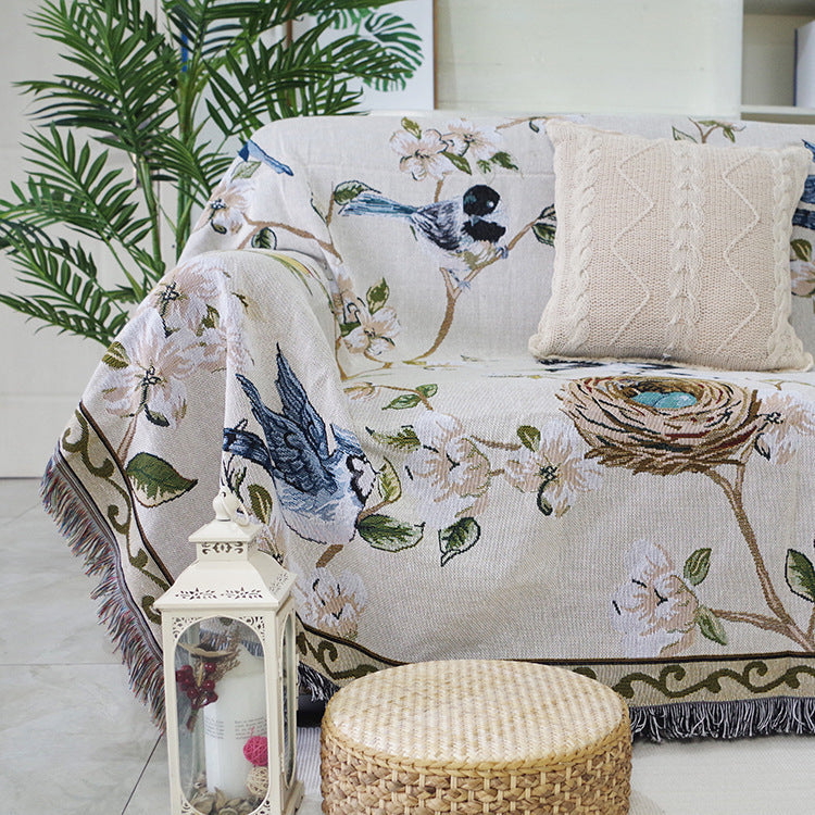 HKM-323411 Scandinavian Style Double-Sided Sofa Cover in Cotton and Polyester Blend