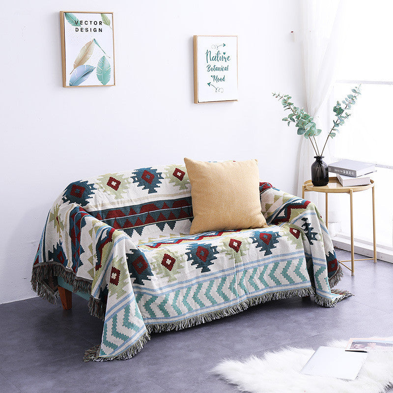 HKM-323411 Scandinavian Style Double-Sided Sofa Cover in Cotton and Polyester Blend