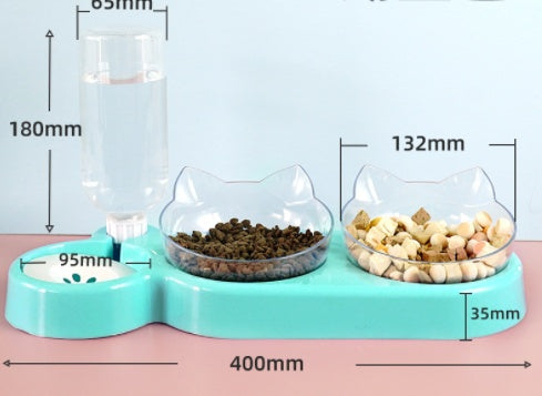 HKM-323539 Automatic Three-Bowl Pet Feeder with Neck Guard in Multiple Colors