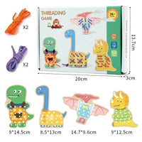 HKM-323603 Wooden Threading Board Game for Fine Motor Skills Development - Educational Toy for Ages 5+