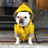 HKM-323667 Waterproof Dog Raincoat in Yellow - Windproof, Breathable Polyester, Sizes L to 4XL