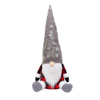 HKM-323795 Countdown Doll Ornaments with Gray and Red Hats for Christmas Decoration