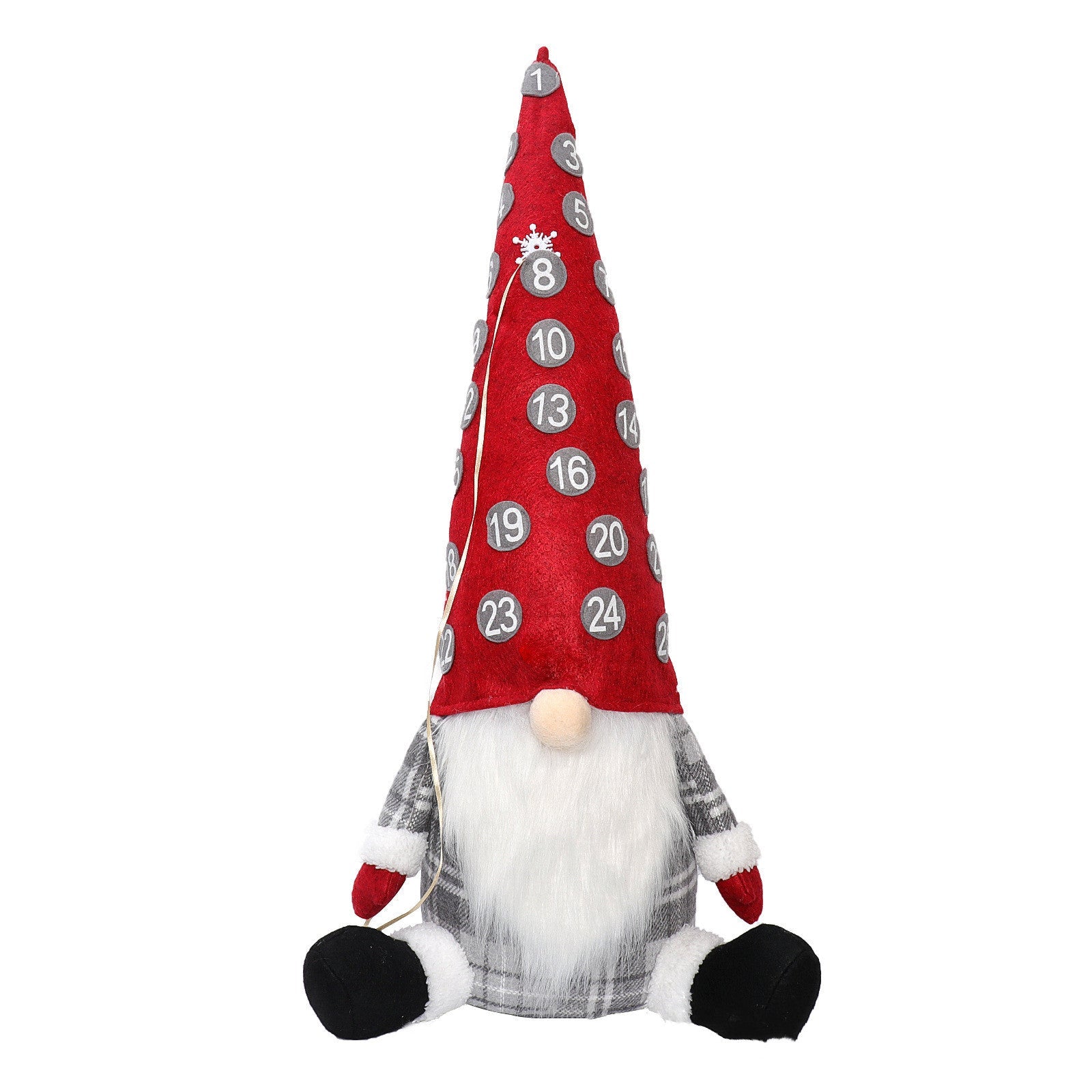 HKM-323795 Countdown Doll Ornaments with Gray and Red Hats for Christmas Decoration