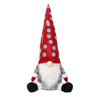 HKM-323795 Countdown Doll Ornaments with Gray and Red Hats for Christmas Decoration