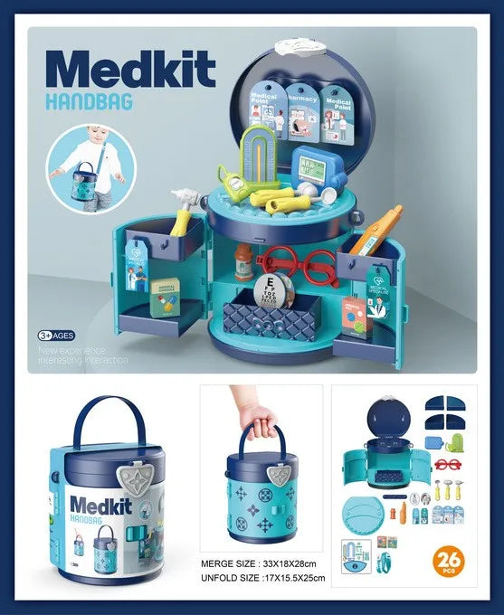 KTX-323859 Children's Doctor Pretend Play Set - Simulation Medicine Kit for Kids Ages 2-7, Plastic Toy with Messenger Bag