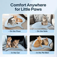 HKM-323987 Ginkgo Leaf Summer Cat Ice Pad Pet Floor Mat - Lightweight and Soft in Light Blue and Green