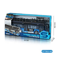 HKM-323987 Inertia Double Decker Bus Toy with Lights and Sound - Friction Powered Vehicle for Kids