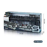 HKM-323987 Inertia Double Decker Bus Toy with Lights and Sound - Friction Powered Vehicle for Kids