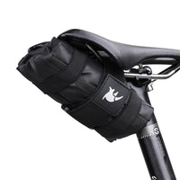 HKM-324051 Lightweight Black Bicycle Tail Saddle Bag - 1L Capacity, Durable Polyester, Compact Design