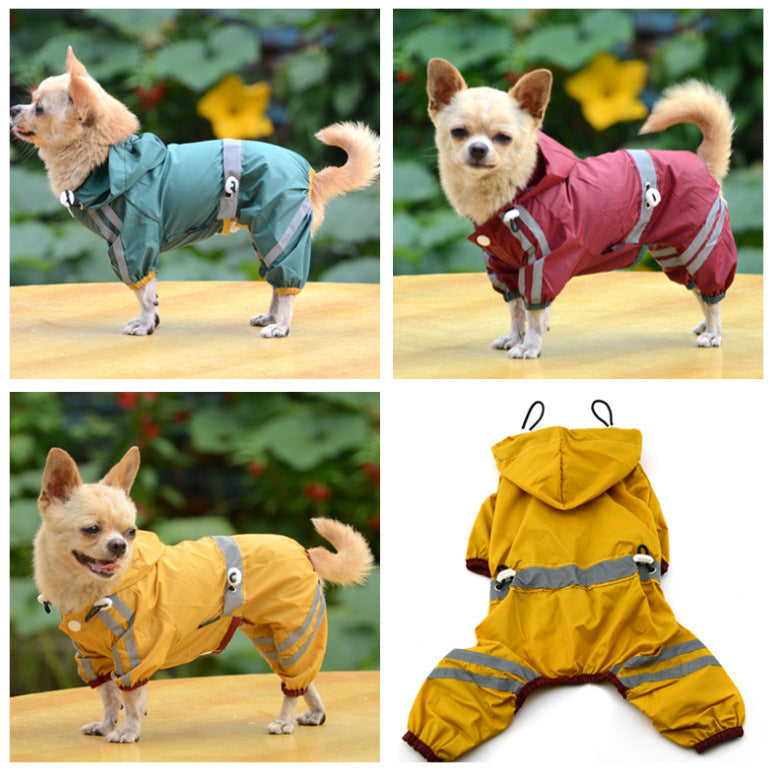 HKM-324051 Waterproof Reflective Raincoat for Dogs and Cats - Lightweight, Packable, XS-XXL Sizes Available