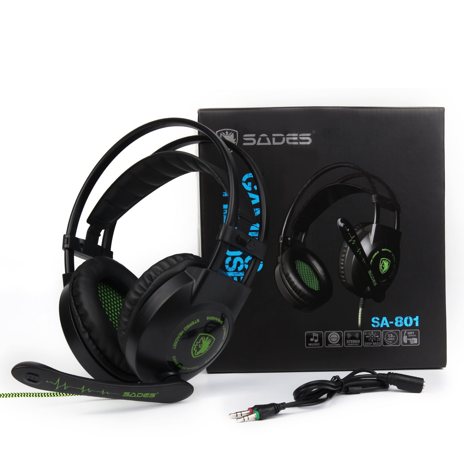 HKM-324243 Wired Over-Ear Gaming Headset with Microphone and 50mm Drivers for PC Gaming
