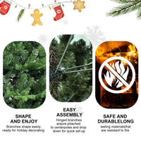 HKM-324307 Artificial Green PVC Christmas Tree – Available in 4ft, 5ft, 6.5ft, and 7.5ft Options with Hybrid Design