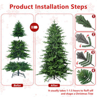 HKM-324307 Artificial Green PVC Christmas Tree – Available in 4ft, 5ft, 6.5ft, and 7.5ft Options with Hybrid Design