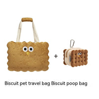 HKM-324371 Large Capacity Pet Travel Bag for Cats and Dogs - Sandwich Biscuit Design, Portable and Stylish