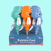 HKM-324435 Dinosaur Bubble Fan Stick Toy for Outdoor Fun - Portable Children’s Blowing Bubble Machine