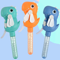 HKM-324435 Dinosaur Bubble Fan Stick Toy for Outdoor Fun - Portable Children’s Blowing Bubble Machine