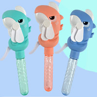 HKM-324435 Dinosaur Bubble Fan Stick Toy for Outdoor Fun - Portable Children’s Blowing Bubble Machine