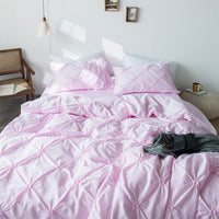 HKM-324499 Long-Staple Cotton Satin 4-Piece Bedding Set with Embroidered Design in Standard and Extra Sizes