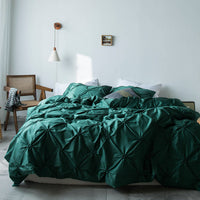HKM-324499 Long-Staple Cotton Satin 4-Piece Bedding Set with Embroidered Design in Standard and Extra Sizes