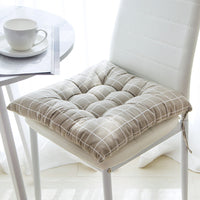 HKM-324563 Square Chair Cushion in Soft Linen and Cotton with PP Cotton Filling - Versatile, Machine Washable, 40x40cm
