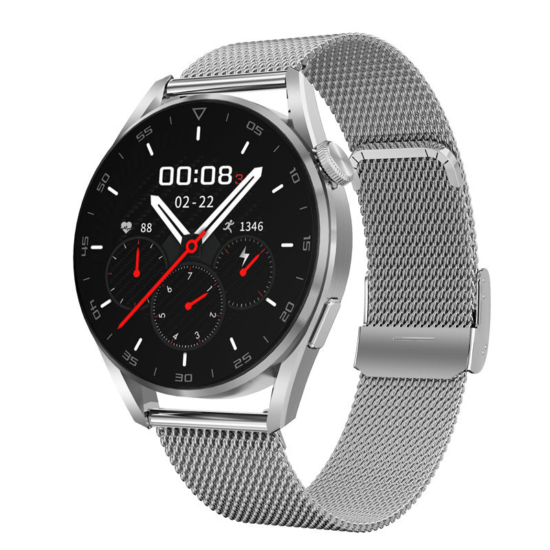 HKM-324691 Bluetooth Smart Watch with Music Player and Heart Rate Monitor, 1.32-inch IPS Touch Screen, IP67 Waterproof, Wireless Charging, 280mAh Battery