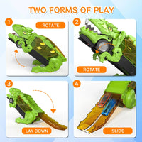 HKM-324819 Dinosaur Eating Cars Transport Truck Carrier - Friction Toy Vehicle for Kids Ages 2-13