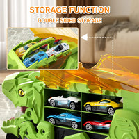 HKM-324819 Dinosaur Eating Cars Transport Truck Carrier - Friction Toy Vehicle for Kids Ages 2-13