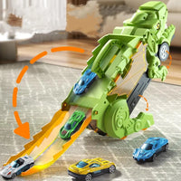 HKM-324819 Dinosaur Eating Cars Transport Truck Carrier - Friction Toy Vehicle for Kids Ages 2-13