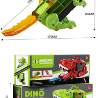 HKM-324819 Dinosaur Eating Cars Transport Truck Carrier - Friction Toy Vehicle for Kids Ages 2-13