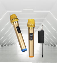 HKM-324883 Universal Handheld Microphone Set for Home and Stage Use with Rechargeable Battery and Accessories