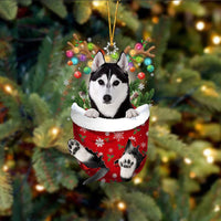 HKM-324947 Christmas Tree Dog Pendant Decoration - Modern Acrylic Holiday Ornament