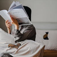 HKM-325139 Milk Coffee Plush Cotton Pillowcase with Three-Dimensional Embroidery - Available in Single and Double Sizes