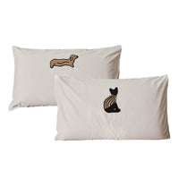 HKM-325139 Milk Coffee Plush Cotton Pillowcase with Three-Dimensional Embroidery - Available in Single and Double Sizes