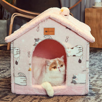 HKM-325139 Plus Velvet Yurt Removable Washable Small Dog Cat Litter House in Multiple Colors