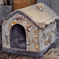 HKM-325139 Plus Velvet Yurt Removable Washable Small Dog Cat Litter House in Multiple Colors