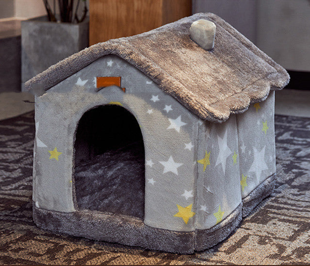 HKM-325139 Plus Velvet Yurt Removable Washable Small Dog Cat Litter House in Multiple Colors