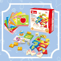 HKM-325331 Educational Fruit & Vegetable Matching Puzzle Blocks for Preschool Learning, Cognitive Development Toy