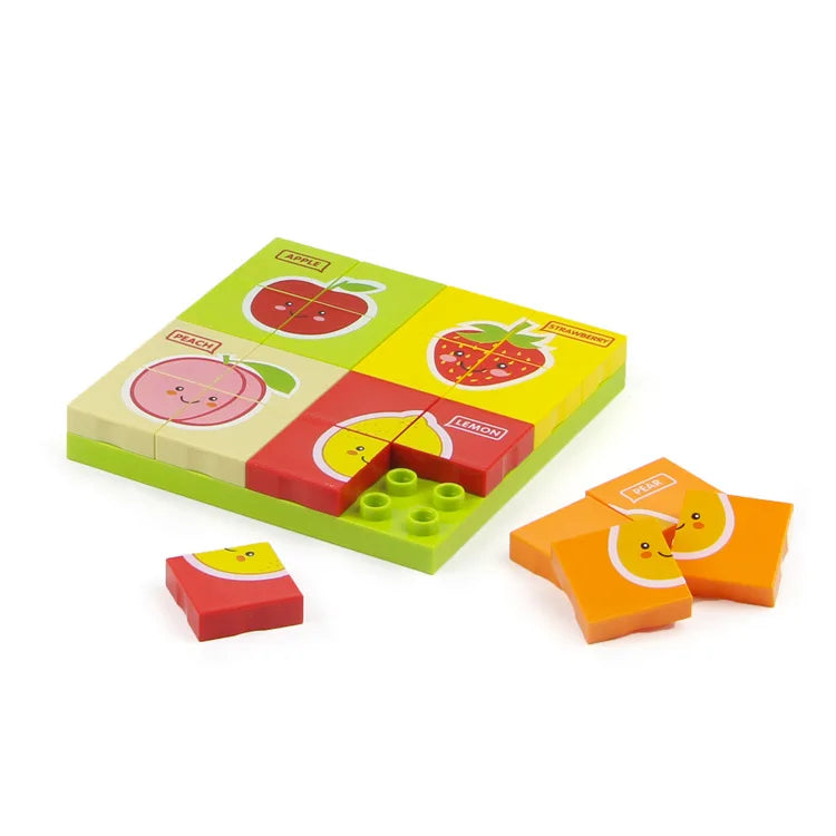 HKM-325331 Educational Fruit & Vegetable Matching Puzzle Blocks for Preschool Learning, Cognitive Development Toy
