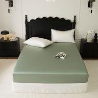 HKM-325331 Light Luxury Purple Lyocell Fiber Solid Color Bed Sheet