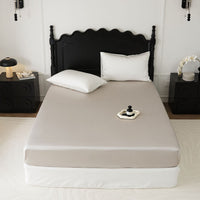 HKM-325331 Light Luxury Purple Lyocell Fiber Solid Color Bed Sheet