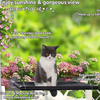 HKM-325331 Sturdy Window-Mounted Cat Hammock with Suction Cups for Comfortable Sunbathing