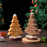 HKM-325459 Ginger Cake Christmas Tree Decoration - Resin Holiday Scene, 10.5x4x15.5 cm