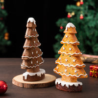 HKM-325459 Ginger Cake Christmas Tree Decoration - Resin Holiday Scene, 10.5x4x15.5 cm