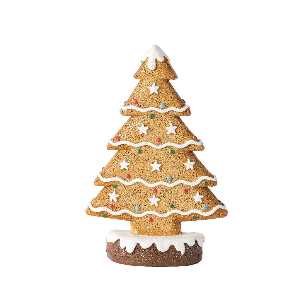 HKM-325459 Ginger Cake Christmas Tree Decoration - Resin Holiday Scene, 10.5x4x15.5 cm