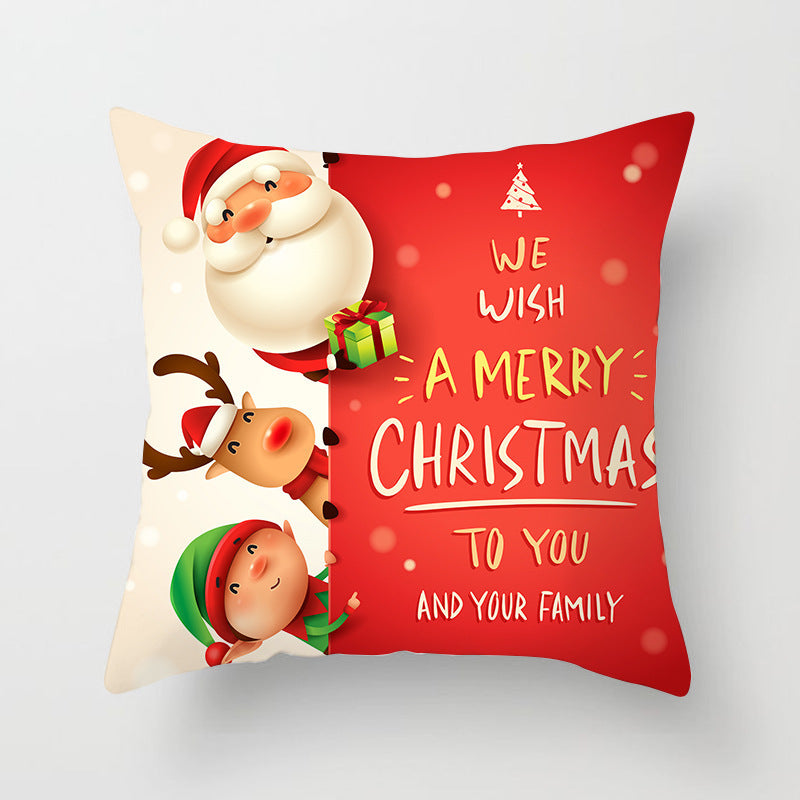 HKM-325459 Santa Snowman Decorative Pillowcase for Living Room and Bedroom
