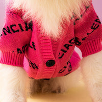 HKM-325587 Thick Woolen Dog Sweater for Autumn and Winter in Black and Rose Red, Sizes XS to XXL
