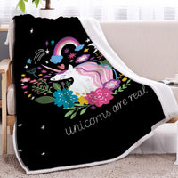 HKM-326163 Soft Black Lamb Wool Sherpa Fleece Blanket - Cozy Throw for Home, Office, and Outdoor Use (50"x60" or 60"x80")